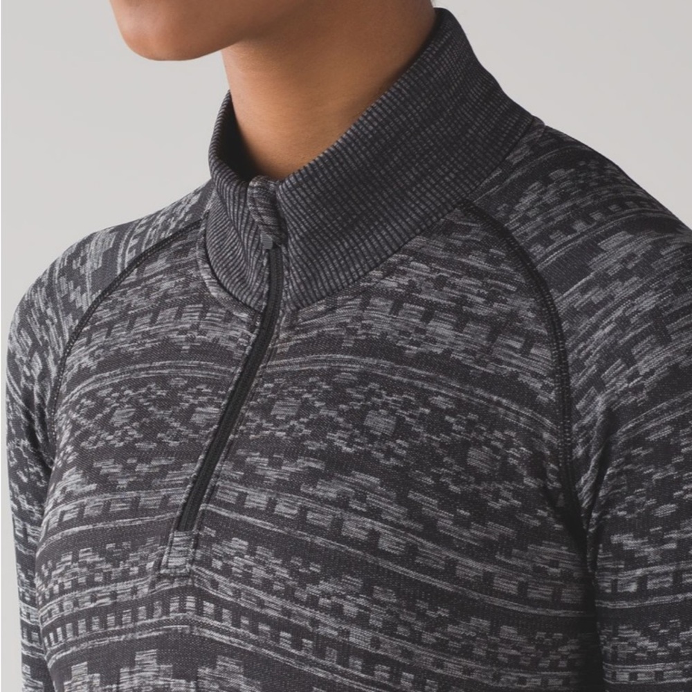 Lululemon Rest Less 1/4 Zip sz 12 Heathered Black 1264